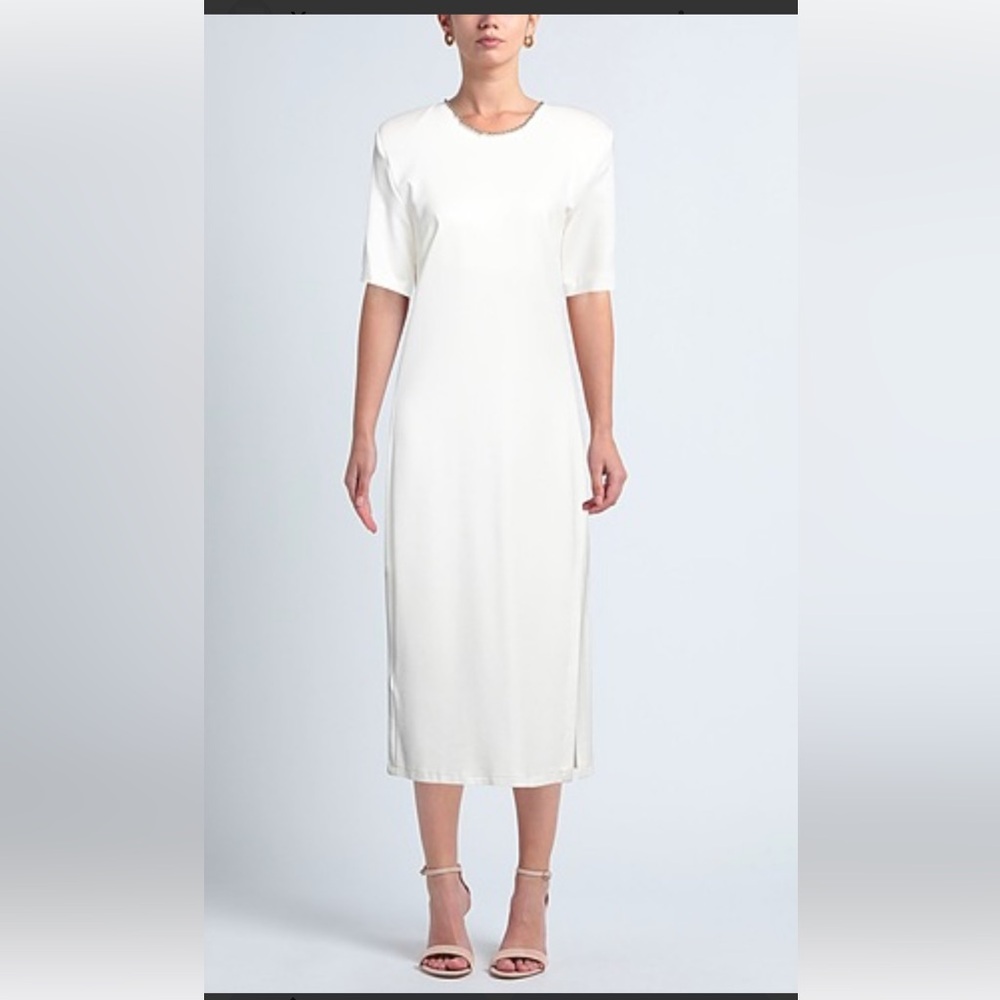 Unique Vintage Cream Midi Dress
